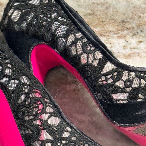 Betsey Johnson black lace stilettos - Picture 11 of 12